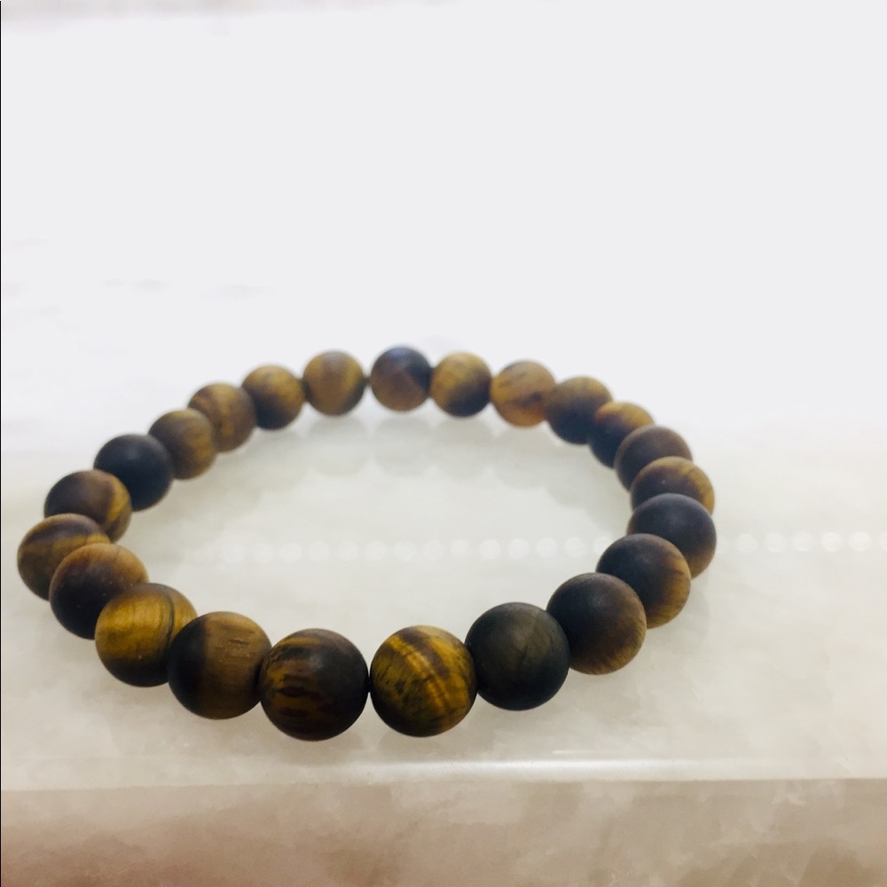Tiger Eye Healing Bracelet Raw Stone Beads Matte - Picture 6 of 6